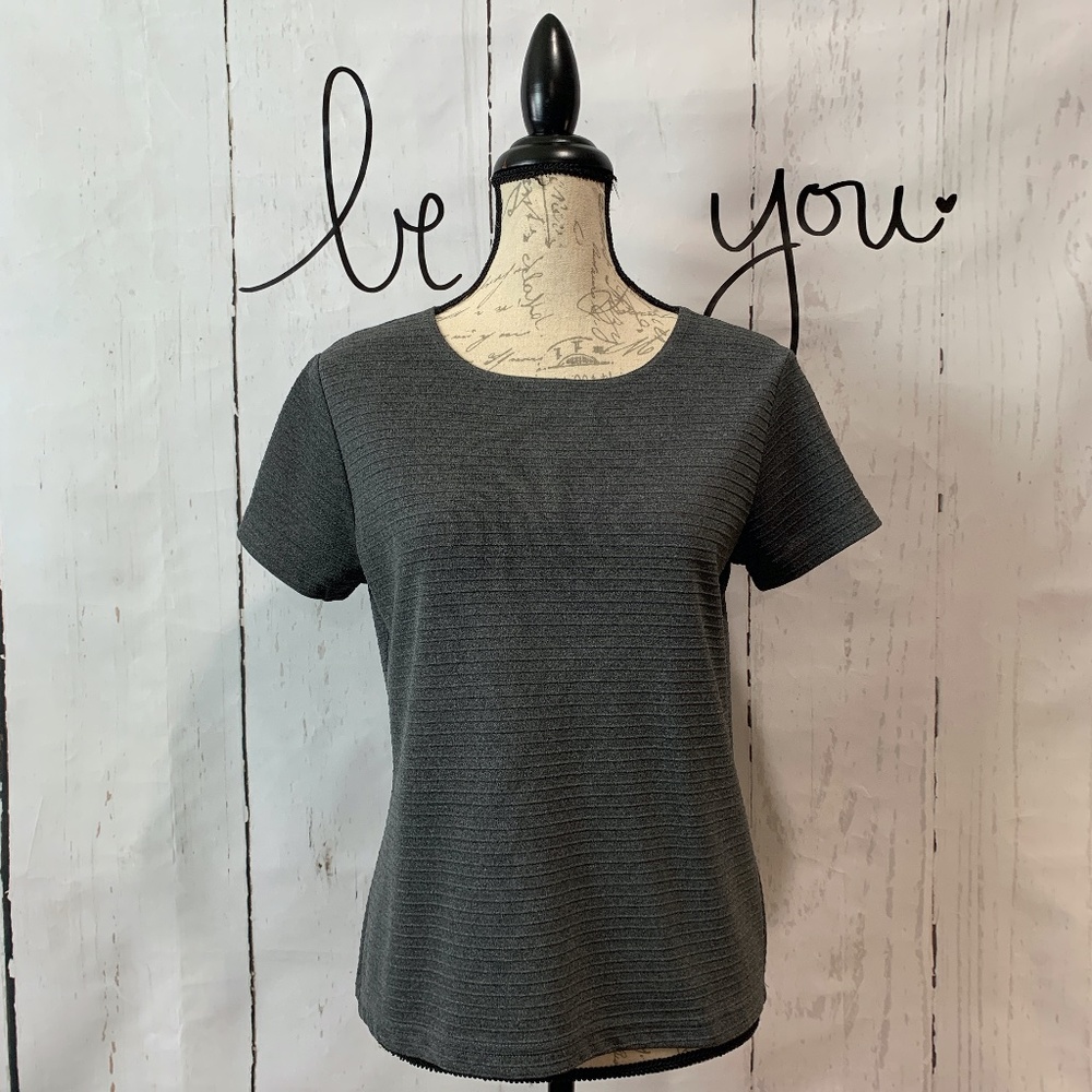 JKLA Grey Short Sleeve Ribbed Shirt
